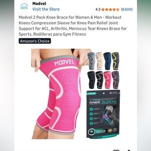 Modvel Pink Knee Brace 2 Pack